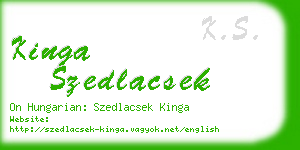 kinga szedlacsek business card